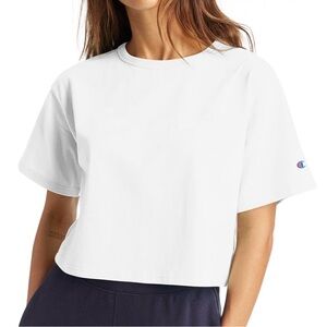 EUC Champion white cropped tee size Medium